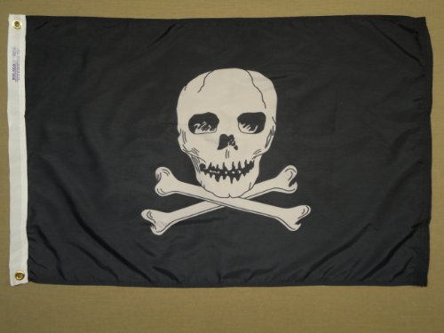 Annin Flagmakers Jolly Roger Flag with Nylon-Dyed Design, 3 x 5 Feet (Model 379375)
