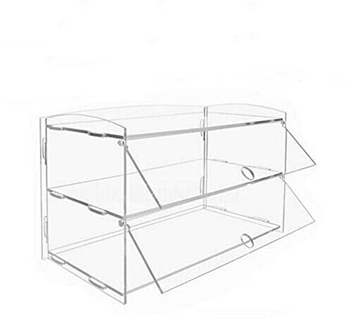 2 Tier Buildable Acrylic Bakery Pastry Display Case Cabinet Cakes Donuts Cupcakes Pastries (18 Inches Wide)