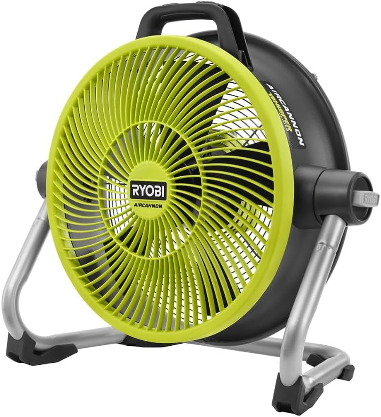 RYOBI ONE+ 18V Cordless Hybrid WHISPER SERIES 14 in. Air Cannon Fan (Tool Only) (Renewed)
