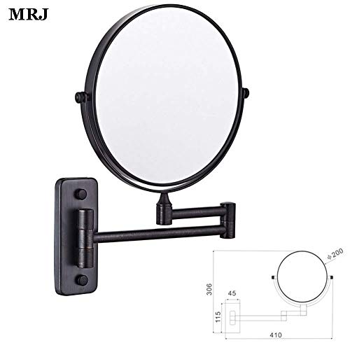 Bathroom Mirror Wall Mounted Makeup Mirror 8-inch Two-Sided 5X Magnification 360° Swivel Extending Folding Bathroom Shaving Cosmetic Make Up Mirror