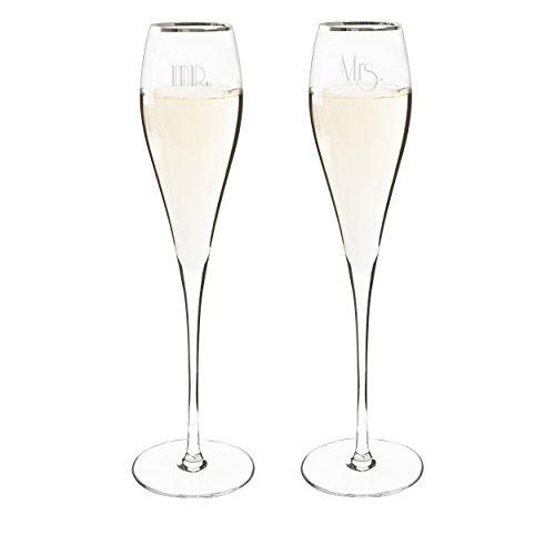 Cathy's Concepts Mr. & Mrs. Gatsby Champagne Flutes (Set of 2), Gold