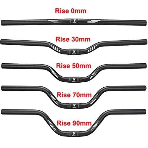 1inch/25.4mm Straight Bike Handlebars Rise(30mm 50mm 70mm 90mm) MTB Handlebar-Fits 25.4mm Stems -Aluminum Alloy Mountain Bike Bicycle 640 mm Length -Flat - Black