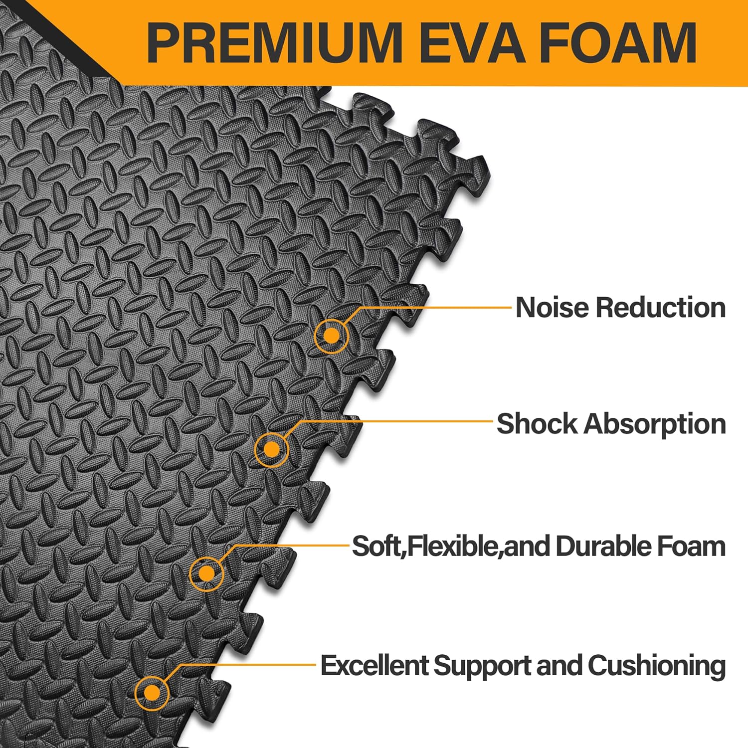 ZENY Puzzle Exercise Mat Gym Flooring Mat Interlocking Foam Mat 24 Tiles 3/4'' Extra Thick Floor Mats Exercise Equipment Mat Baby Play Mat 96 SQ. FT, Black