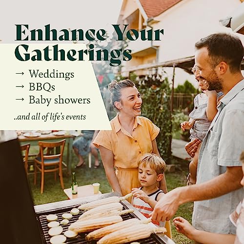 Chic Leaf Palm Leaf Plates Disposable Bamboo Plates Like 10 Inch & 7 Inch Round Party Pack (48 pk) Compostable and Biodegradable - Better than Plastic, Paper and Wood Plates