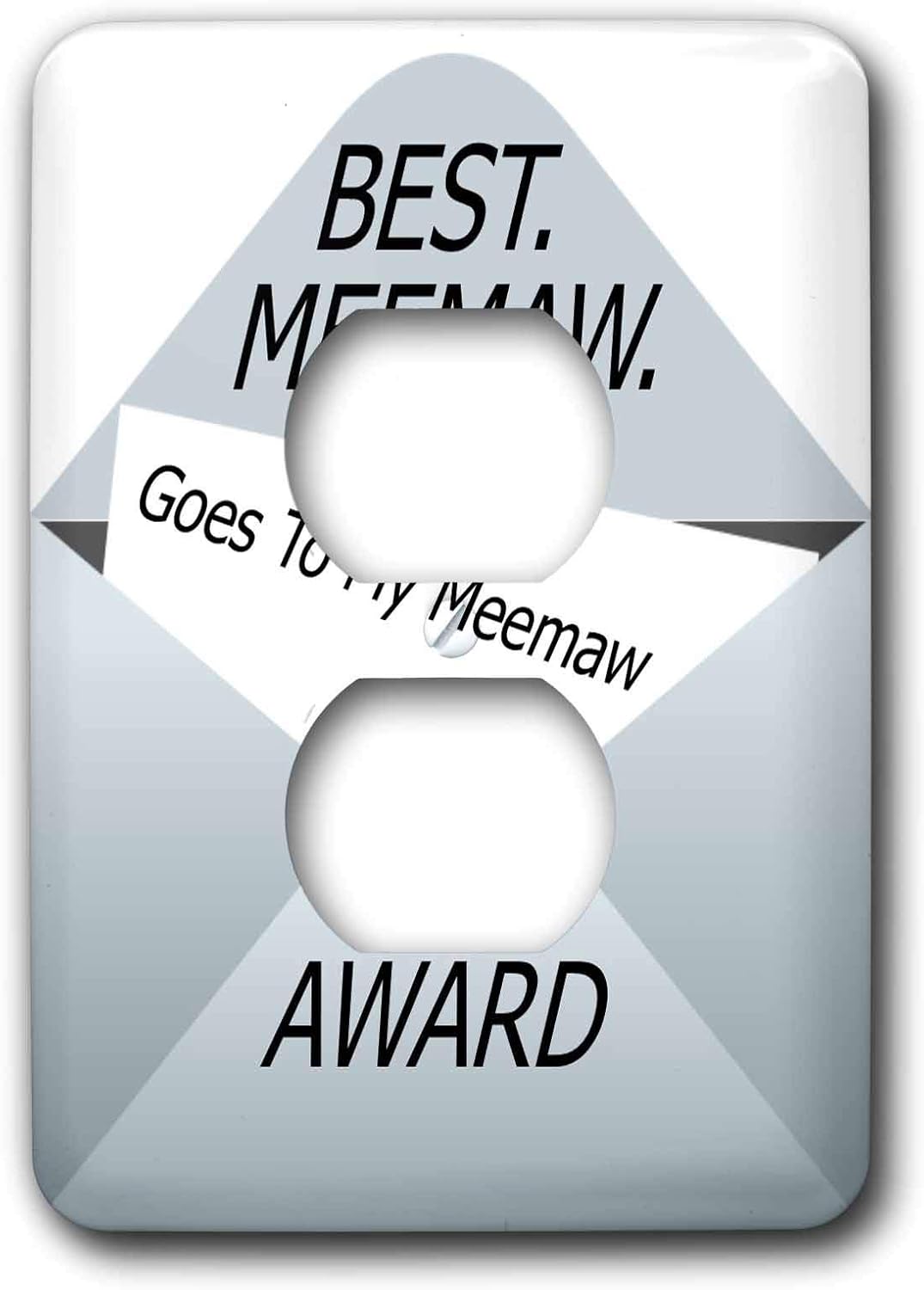 3dRose lens Art by Florene - Academy Awards For Family - Image of Best Mee Maw Award Goes To My Meemaw Envelope - 2 plug outlet cover (lsp_309021_6)