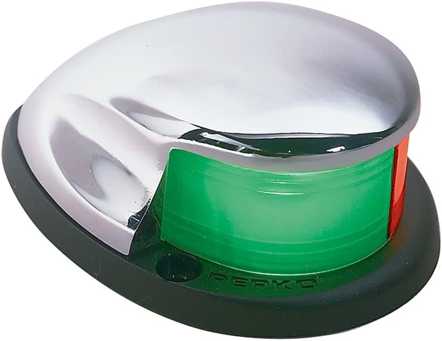 Perko 0227DP0CHR Horizontal-Mount Bi-Color Navigation Light , 3-1/4