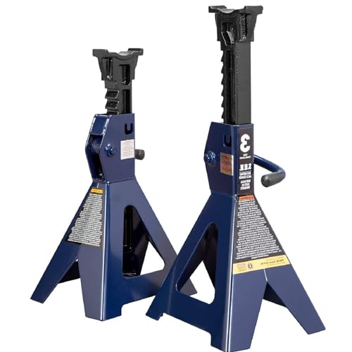 TCE AT46002U-1 Torin 6 Ton (12,000 LBs) Capacity Steel Jack Stands, Blue, 1 Pair