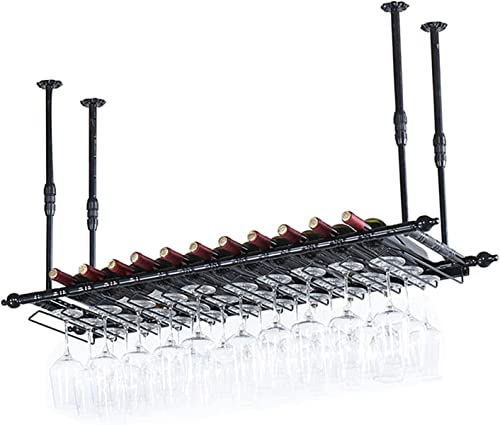Wine Rack Wall Mounted - Glass Carriers for Pubs Wine Glass Holders Hanging Under Shelf Glassware Rack Holder Ceiling Wine Rack Retro Decoration Shelf Bar Shelves The New Fashionable