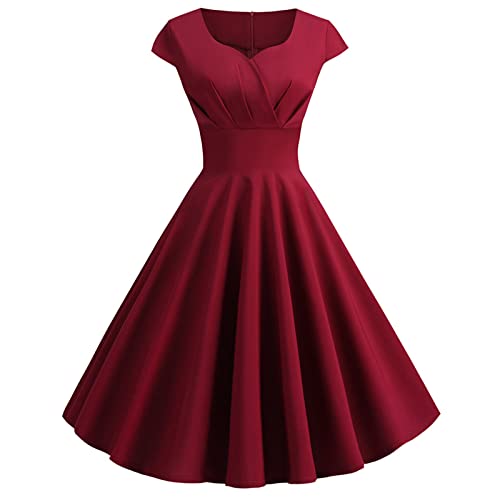 Elegant Evening Dresses for Women Solid Color Cap Sleeve High Waist Tunic Dress Party Cocktail Pleated T Shirt Dress