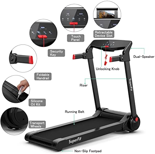 Generic Topment Folding Treadmill, 3.0HP Electric Treadmill with APP Control