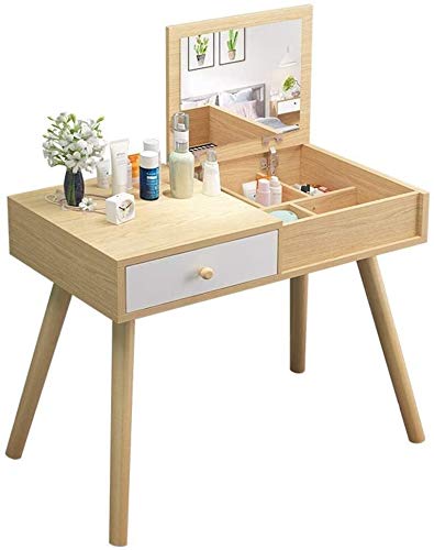 Makeup Vanity Table for Women Girls, Vanity Sets with Bench and Mirror, Makeup Vanity Table Set Simple Modern Dressing Table Computer Desk Mini Modern Makeup Cabinet(Wood), GAOXYUAN2025631