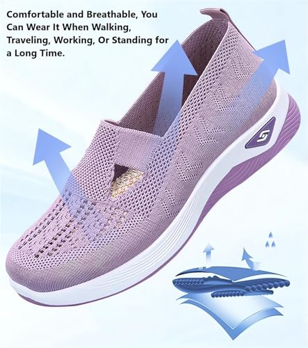 Orthopedic Shoes for Women Breathable Soft Slip On Sneakers Comfort Mesh Up Stretch Sneaker Diabetic Walking Shoes
