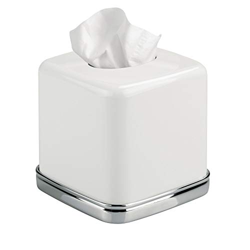 iDesign York Facial Tissue Box Cover for Bathroom and Vanity Countertops, 5.75