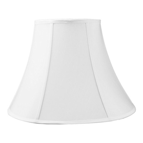 9x18x13.5 White Bell Shantung Lampshade with Brass Spider Fitter - Perfect for Table and Floor Lamps - Large, White