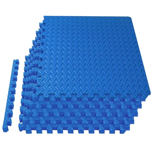 Interlocking Foam Tiles Puzzle Mats for Floor 24 SQ FT, 1/2 Inch, 6 Tiles, EVA Gym Mat Flooring Exercise Equipment Mat for Home Gym Equipment, Grey