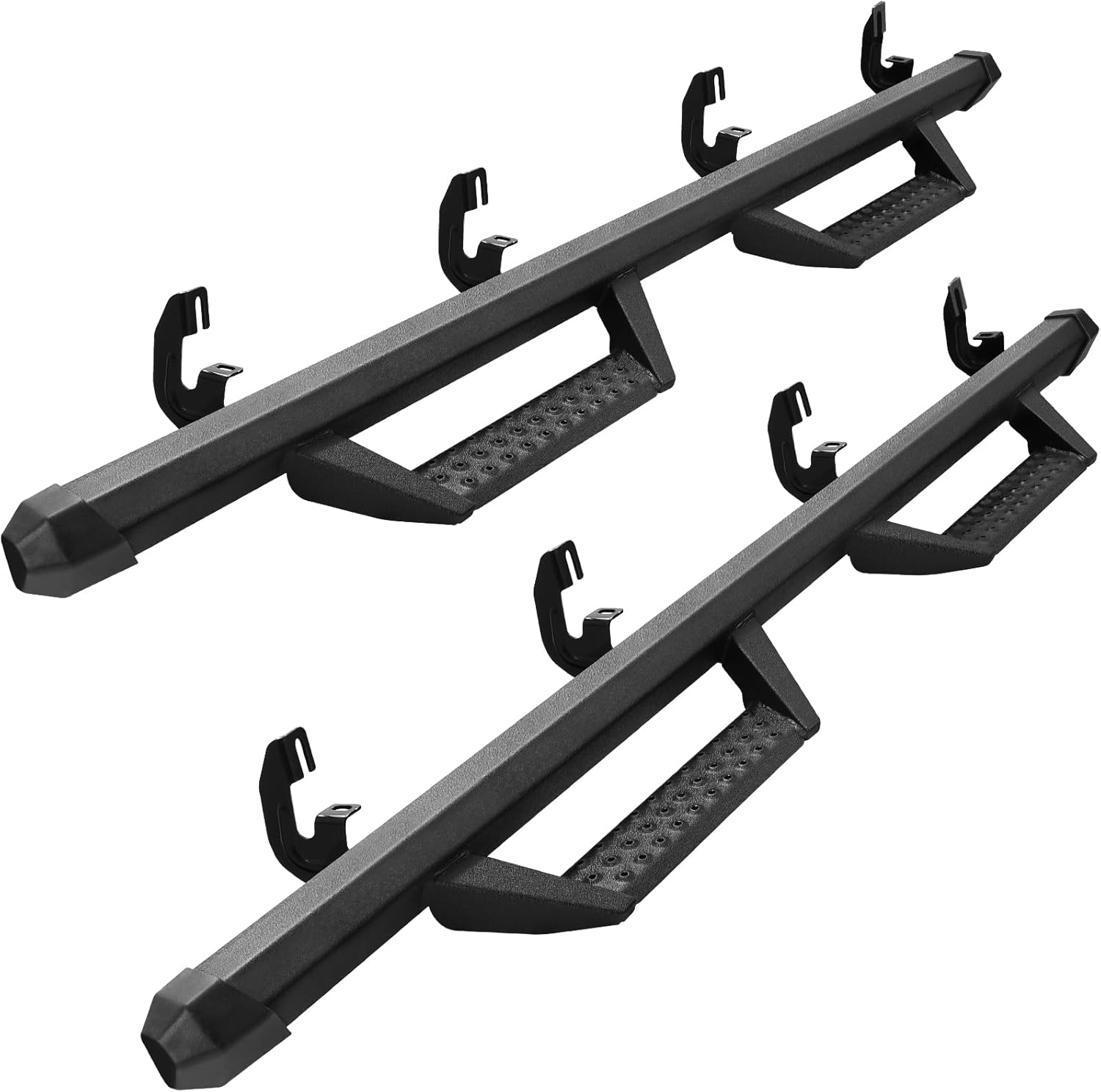 Running Boards Side Steps Compatible with 2015-2024 Chevy Colorado/GMC Canyon Crew Cab with 4 Full-size Doors. Dual-Stage Textured Black Powder Nerf Bars Running Boards for Colorado Crew Cab.