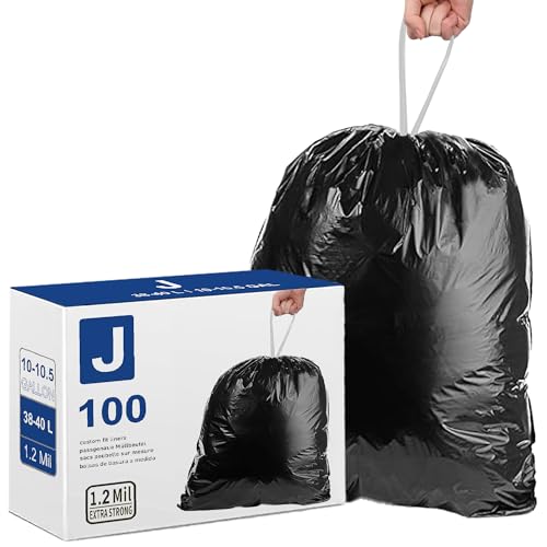Code R (200 Count) Trash Bags Custom Fit Drawstring Trash Bags Compatible with simplehuman Code R | 1.2 Mil | Heavy Duty White Garbage Liners 2.6 Gallon / 10 Liter