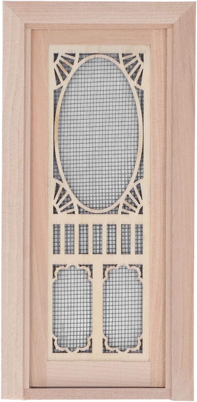 1:12 Mini Dollhouse Furniture Model, Doll House Screen Door Birch for DIY Dollhouse Doors
