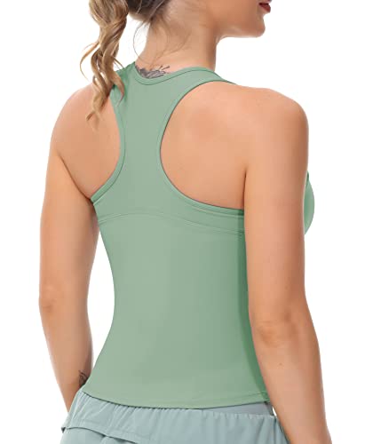 THE GYM PEOPLE Womens' Racerback Workout Tank Tops with Built in Bra Sleeveless Slim Fit