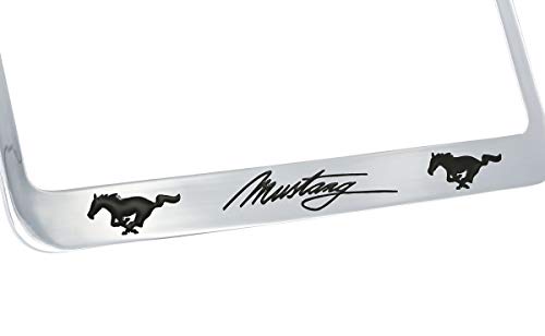 Ford Mustang License Plate Frame Holder … (4 Hole, Black/Bottom)