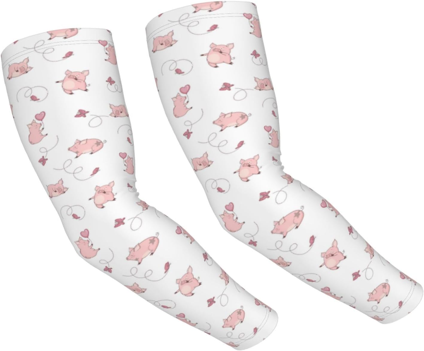 Cooling Arm Sleeves for Men Women Uv Protection - Butterfly Cute Pig Pink Tattoo Sleeves to Cover Arms for Women Men, Farmers Defense Gardening Sleeves, Compression Sleeves for Women