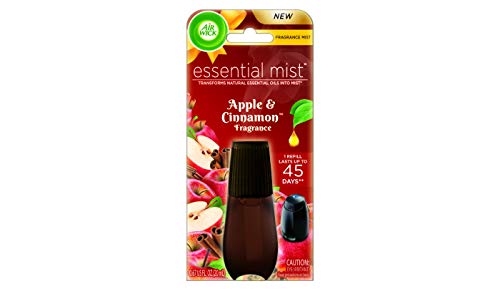 Air Wick Essential Mist Refill, 1 ct, Apple Cinnamon, Essential Oils Diffuser, Air Freshener, Fall scent, Fall décor