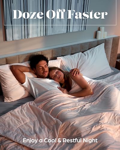 Cooling Comforter King Size Summer Cooling Duvet Luxury Summer Cooling Comforter for Night Sweats Cool Comforters for Hot Sleepers Ideal Menopause Blanket (King/Cal King, Light Grey)
