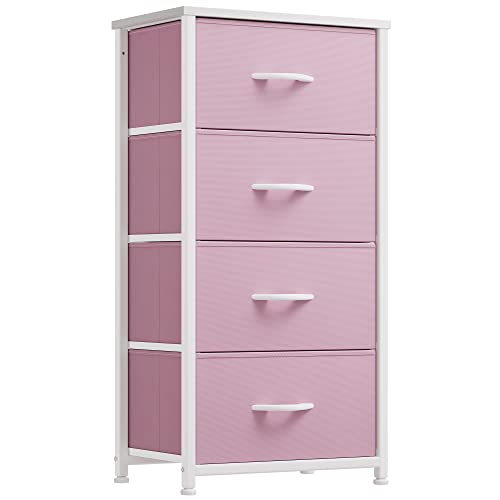YITAHOME Dresser with 4 Drawers - Fabric Storage Tower, Organizer Unit for Bedroom, Living Room, Hallway, Closets & Nursery - Sturdy Steel Frame