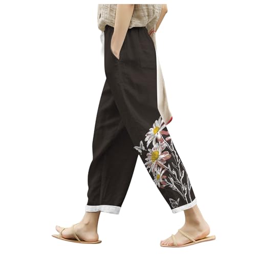Women Linen Summer Loose Pant Trousers Low Waist Wide Leg Slim Fit Pant Trousers Office