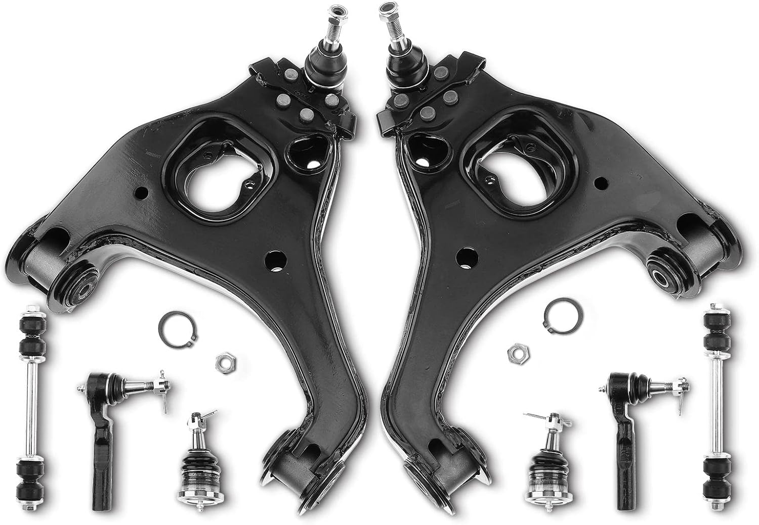 A-Premium 8Pcs Front Suspension Kit, Lower Control Arm Upper Ball Joint Outer Tie Rod End Sway Bar Link, Compatible with Chevy Silverado 1500 (Classic) & GMC Sierra 1500 (Classic), RWD Only