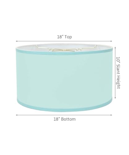 18x18x10 Textured Oatmeal Shallow Drum Lampshade with Brass Spider fitter - Perfect for table and Floor lamps - Extra Large, Off-White