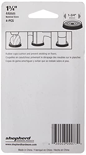 Shepherd Hardware 9077 1-3/4-Inch Round Rubber Furniture Cups, 4-Pack,brown