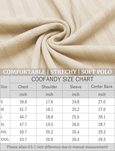 COOFANDY Men's Knit Polo Shirt Casual Long Sleeve Polo Sweater Dress Collar Polo Classic Golf Shirts