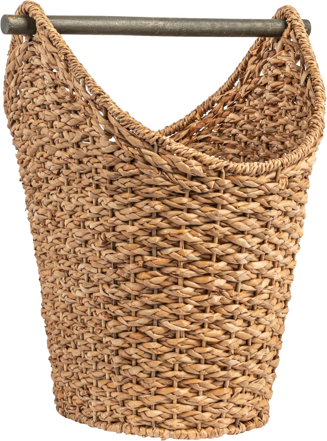 Bankuan Braided Oval Toilet Paper Basket with Wood Bar