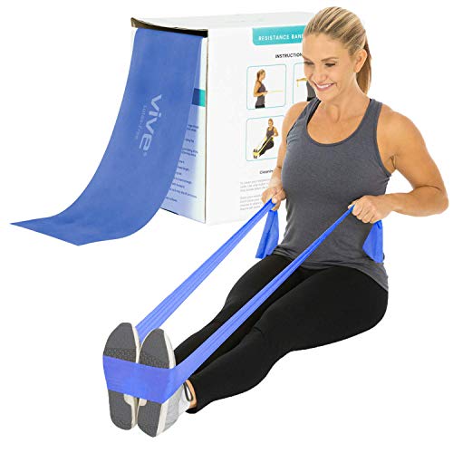 Vive Professional Resistance Bands - 25 Yard Non-Latex Roll for Physical Therapy, Lower and Upper Body Exercise Workout - Straight Elastic for Strength Training, Rehabilitation, Women, Men