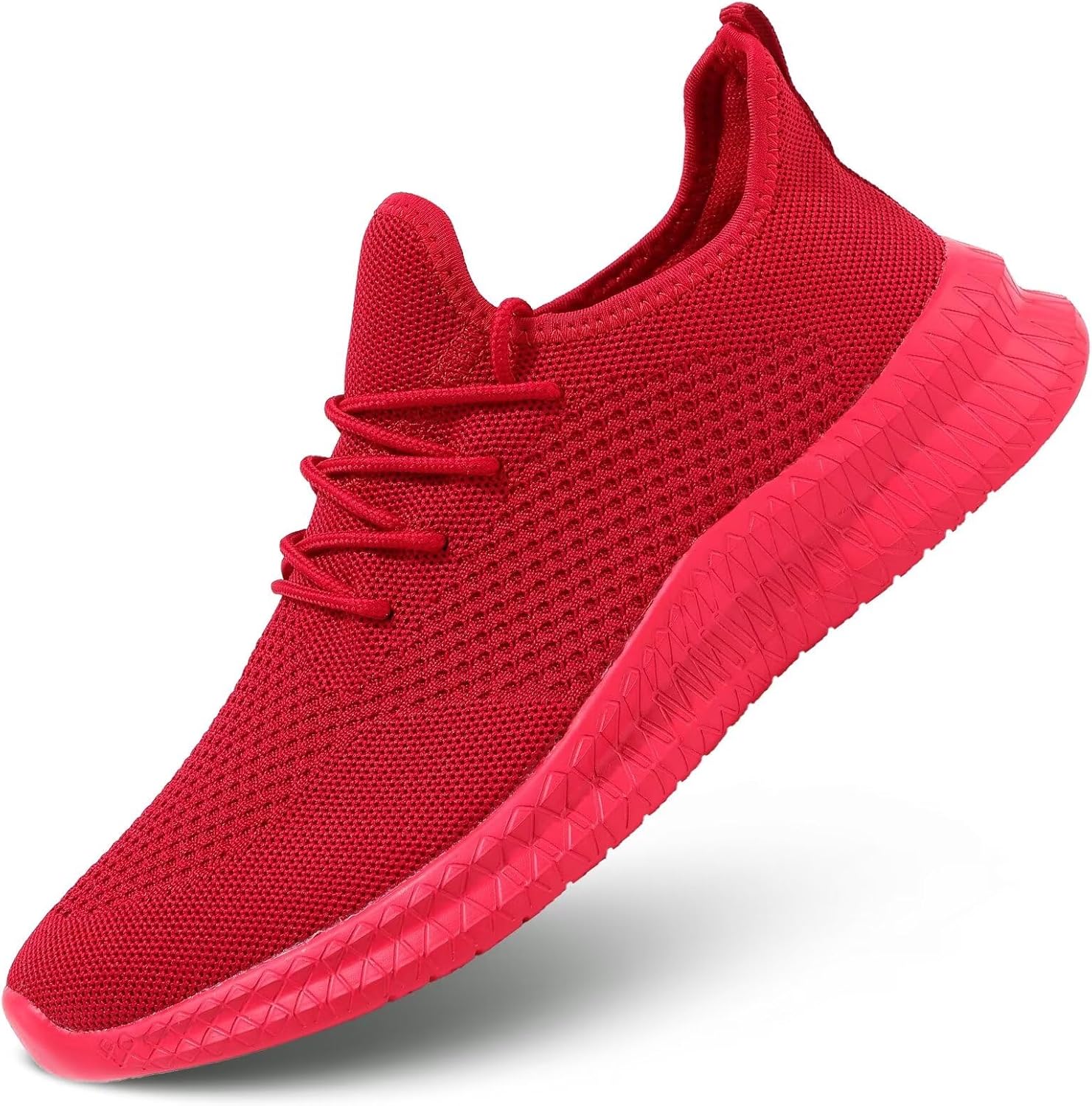 Womens Running Shoes Slip-on Walking Tennis Sneakers Lightweight Breathable Casual Mesh Workout Sports Shoes Soft Sole Red 10