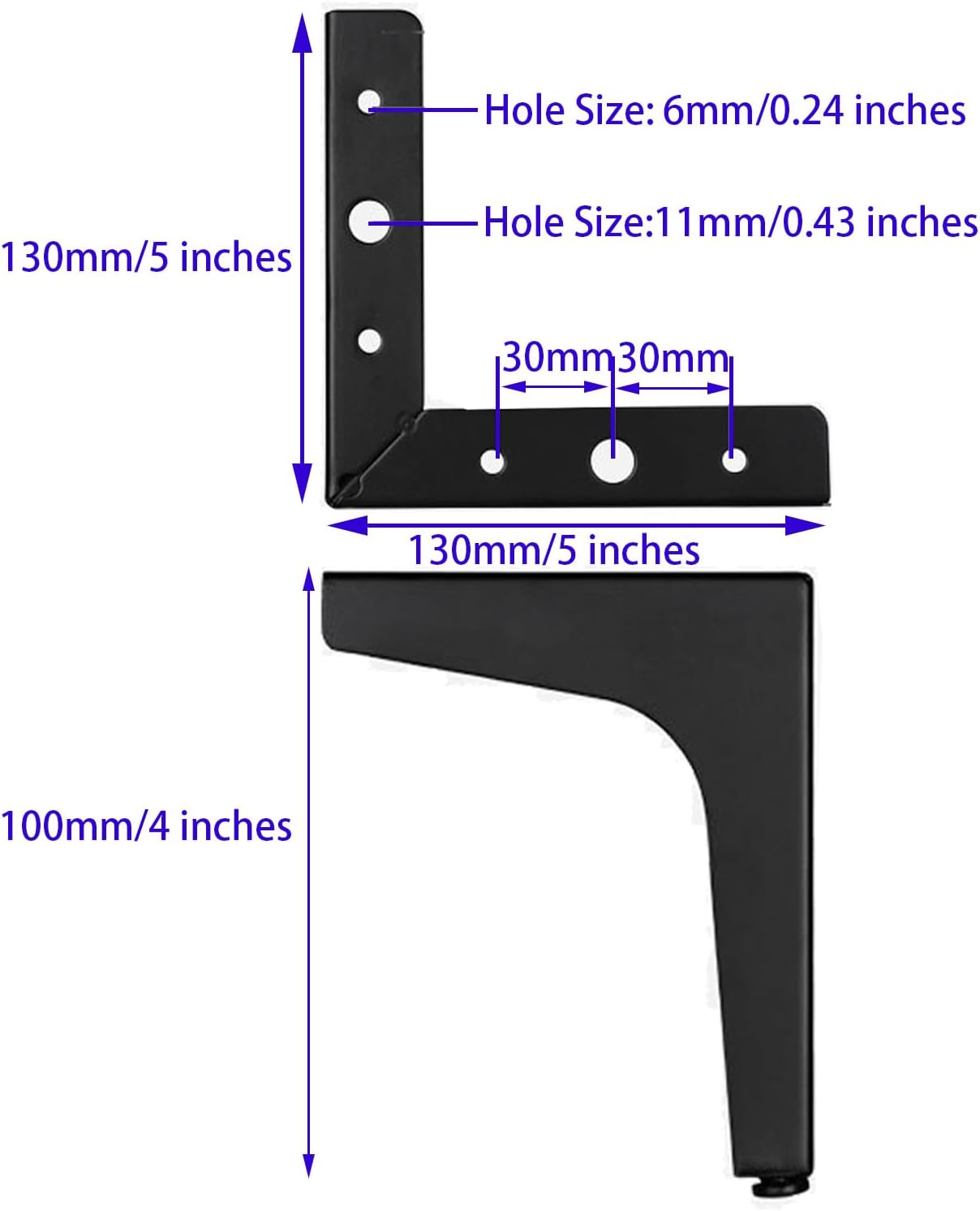 4 Inch Furniture Legs Modern Metal Cabinet Legs Set of 4, Furniture Feet Black Dresser Legs DIY Replacement Feet for Table Sofa Nightstand Chair Couch Ottoman Cabinet