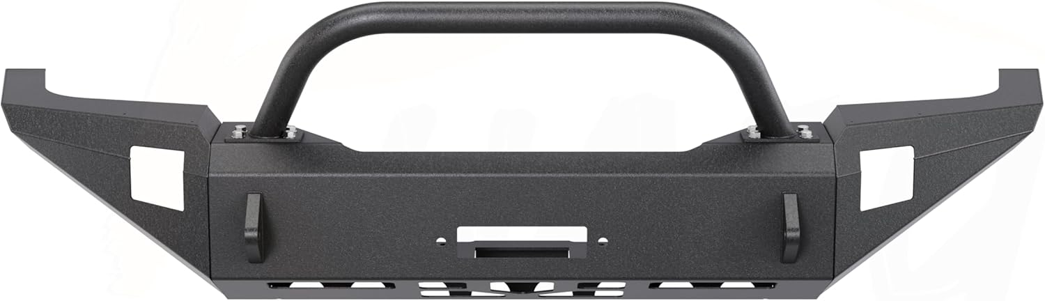 KUAFU Off-Road Steel Front Bumper Compatible with 1997-2004 Dodge Dakota 1998-2003 Dodge Durango w/Bull Bar (2 Packages Shipment)