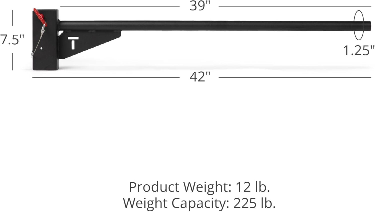 Titan Fitness Rack Mounted Youth Pull-Up Bar, Fits T-3, X-3, or TITAN Series Power Rack, Chin-Up Station, Workout Bar, Rated 225 LB Capacity