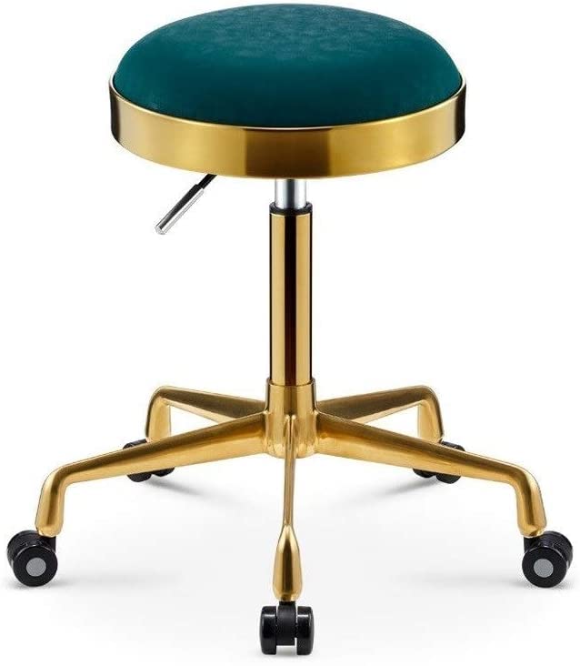 Rolling Stools Stool on Wheels Home Swivel Chair, Beau Stool Nail Chair Work Chair Explosion-Proof Stool Lifting Stool Fashion Modern Minimalist Bar Stool (Blue) The New
