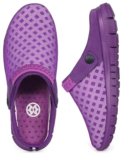 Hsyooes Mens Womens Mules & Clogs Garden Shoes Summer Breathable Mesh Slippers Non-slip Outdoor Beach Sandals Unisex