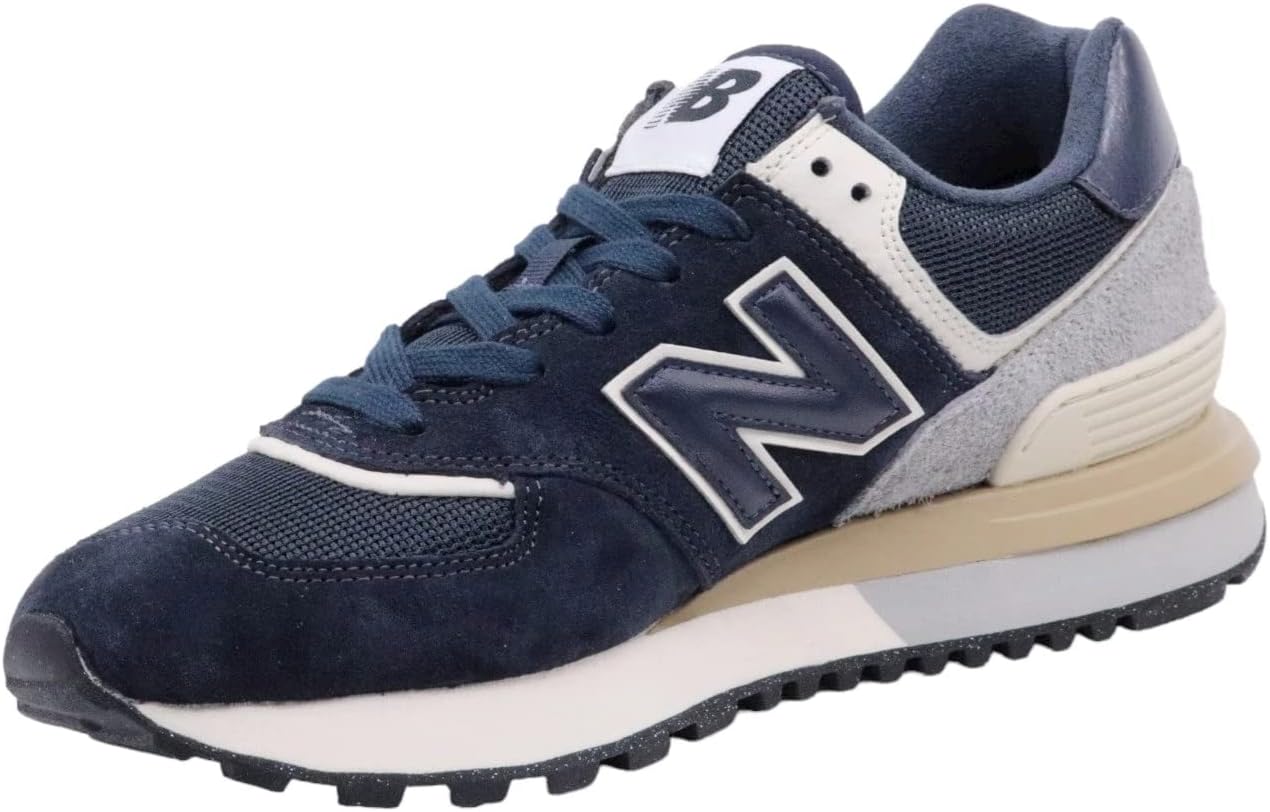 New Balance Unisex 574 V2 Lace-Up Sneaker, Navy/White, 8.5 US Men