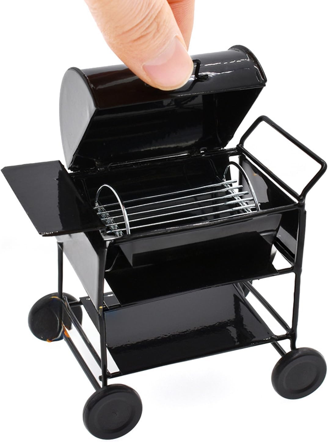 Mini House Miniature Square Barbecue Grill Oven Figurine Garden Cooking Tool Kitchen Accessories Decoration Fake Barbecue Food Realistic Drink Beer Models for 1/12,1/6 Miniature House DIY Decoration