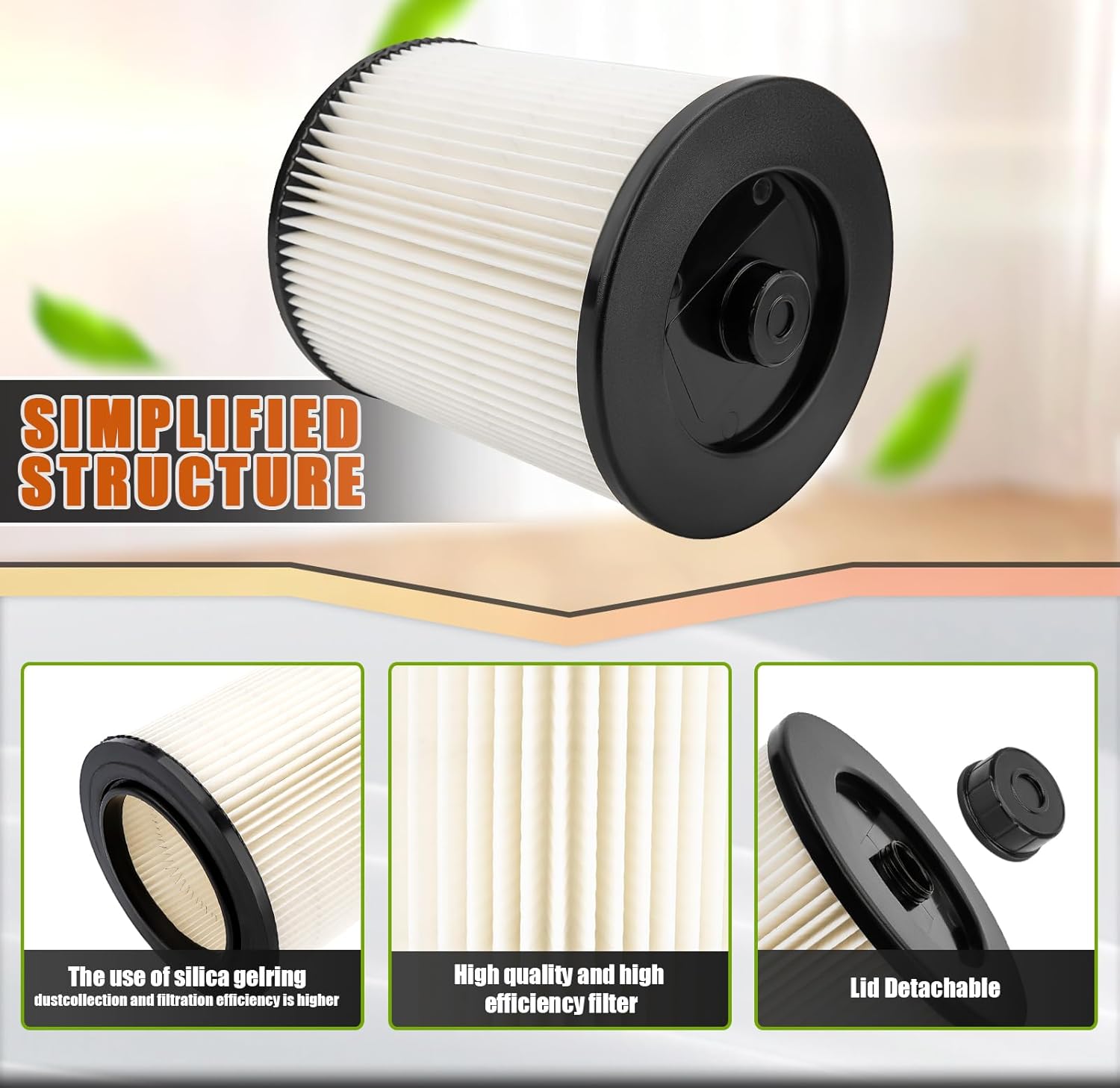 17816 Filter for Craftsman 16 Gallon Shop Vac Filter,Craftsman Wet Dry Vac Filter Compatible 5/6/8/12/18/32 Gallon Larger Vacuum Cleaner