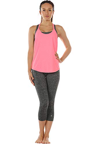 icyzone Workout Tank Tops for Women - Athletic Yoga Tops, T-Back Running Tank Top