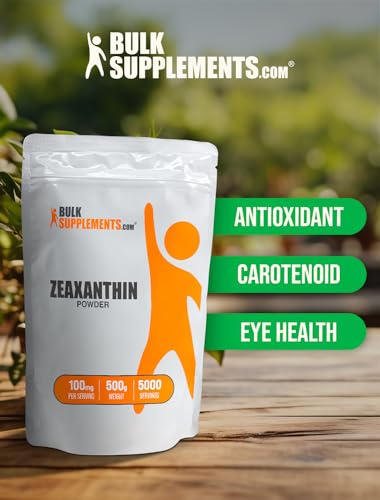 BulkSupplements.com Zeaxanthin Powder - Zeaxanthin Supplements, from Marigold Flower Extract - Gluten Free, 100mg (Zeaxanthin 5mg) per Serving, 500g (1.1 lbs) (Pack of 1)