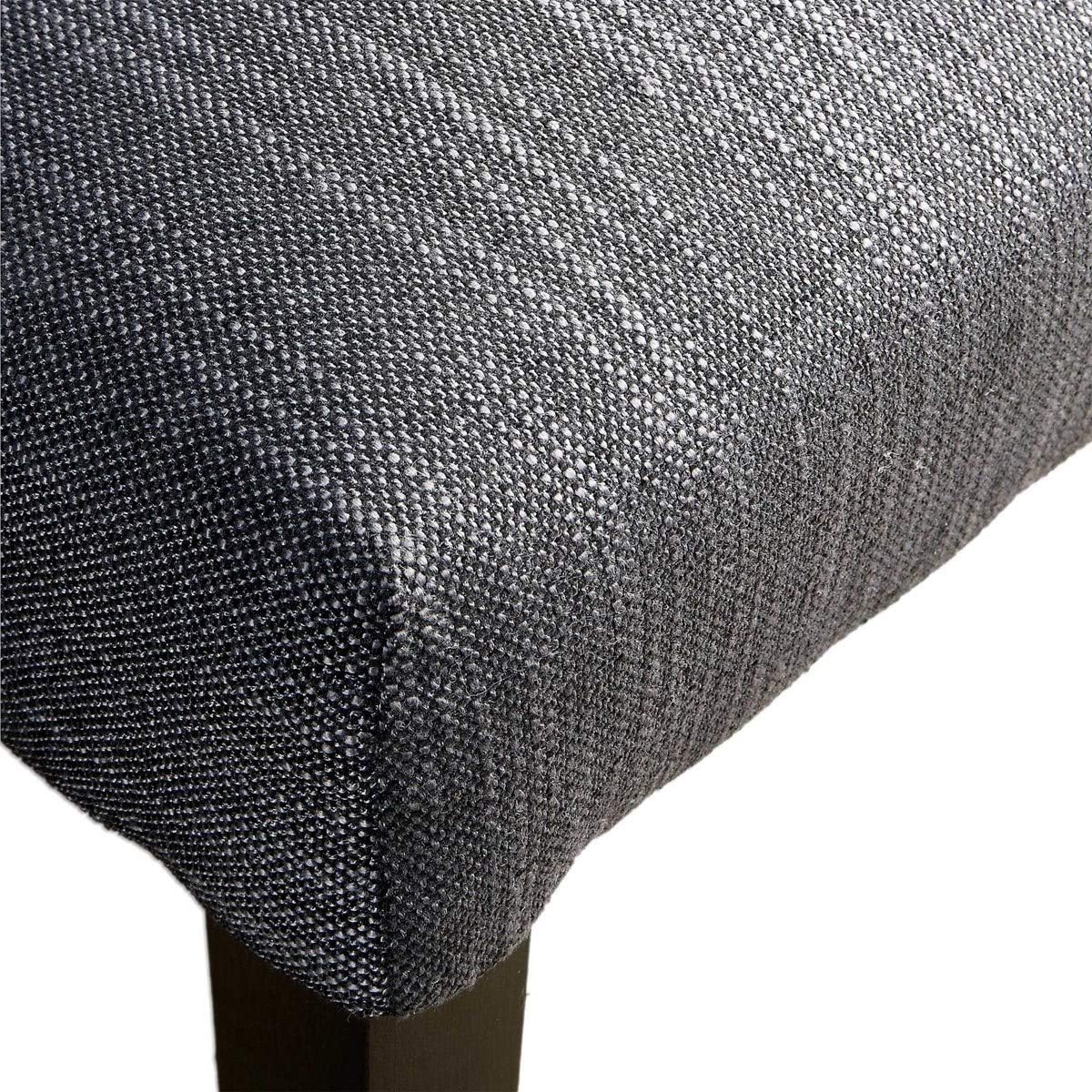 MY SWANKY HOME Elegant Charcoal Gray Dining Chairs Set 2 Rounded Back Curve Fabric Upholstery