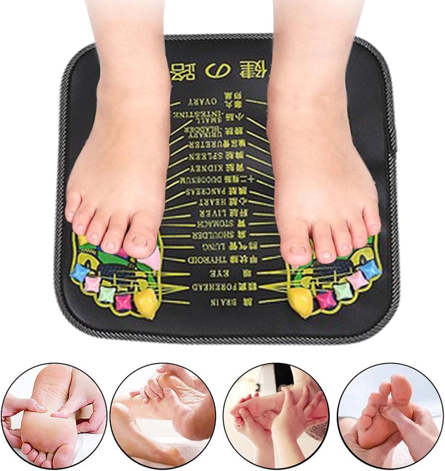 Foot Massage Stone Mat,Reflexology Walk Stone Foot Massager Mat,Acupressure Foot Pad,Foot Circulation Massager