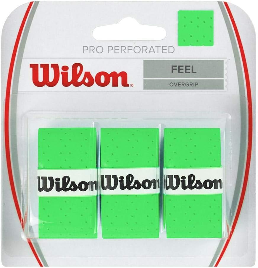 Wilson New Pro Overgrip Perforated 3 Pack (Green)