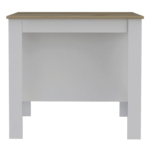Tuhome Cala Kitchen Island, Four Legs, Three Shelves -White/Onyx